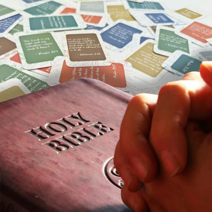 MOBU- Prayer Cards 70 Unique Bible Verse Cards with Portable Storage Box