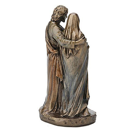 Veronese Design 3 3/8 Inch Holy Family Cast Resin Hand Painted Antique Bronze Finish Statue Home Decor