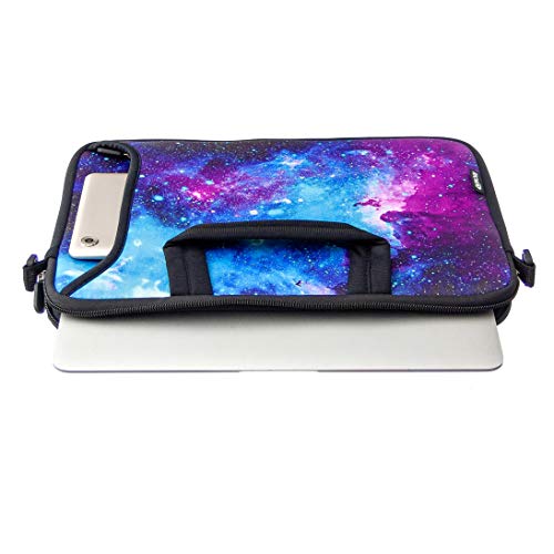 RICHEN 11 11.6 12 12.5 13 inches Case Laptop/Chromebook/Ultrabook/PC Messenger Bag Tablet Travel Case Neoprene Handle Sleeve with Shoulder (11-13.3 inch, Galaxy) - color: Galaxy, size: 11-13.3 inch