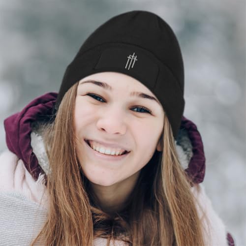 Speedy Pros Patch Beanie Crosses Jesus Faith God Christ Christian Skull Cap Hats for Men & Women Winter One Size - color: Black Design Only
