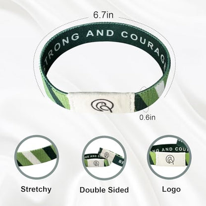 NFC Bible Verse Bracelets, Green - color: BE STRONG AND COURAGEOUS