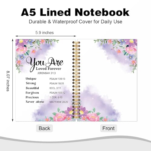 You are Loved Forever Spiral Notebook, Floral Christian Notebook, Church Prayer Journal, Inspirational Bible Verse Writing Gifts for Women Men Friends Teachers Sister BFF - style: You Are