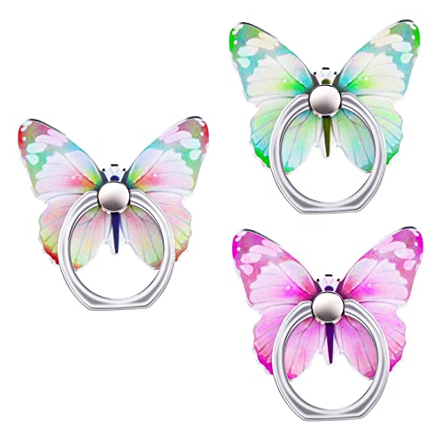 Cobee 3 Pcs Butterfly Cell Phone Ring Stand Holder, Cute Butterfly Painted