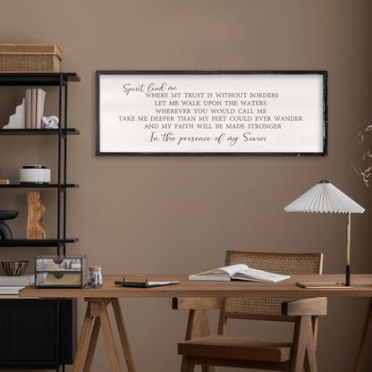RLWangChao Spirit Lead Me Wall Art, 40x15 Inch, Black - color: Spirit Lead Me (Black), size: 40"L x 15"W