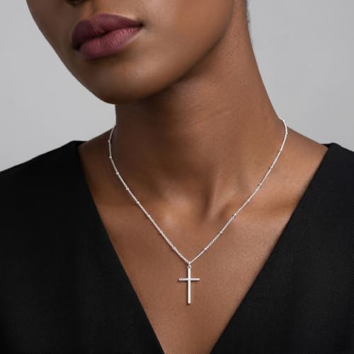 925 Sterling Silver Cross Necklace for Women, Dainty Silver Cross Necklace