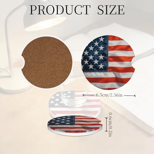 Ceramic Car Cup Coasters 2PCS - Flag - color: Flag