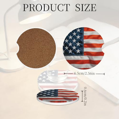 Ceramic Car Cup Coasters 2PCS - Flag - color: Flag