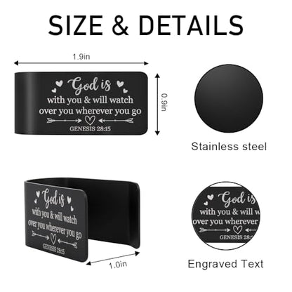 God is with You & Will Watch Visor Clip for Cars New Drivers Gifts - color: Black