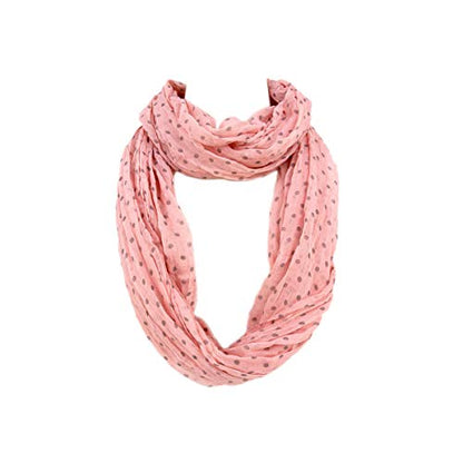 TrendsBlue Premium Polka Dot Infinity Loop Fashion Scarf - color: Small Dot Pink