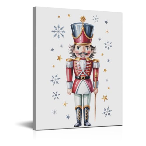 HQFRDNF Classic Nutcracker Wall Art - Canvas Framed Print, 10"L x 8"W, Holiday Decor for Living Room - color: color-1