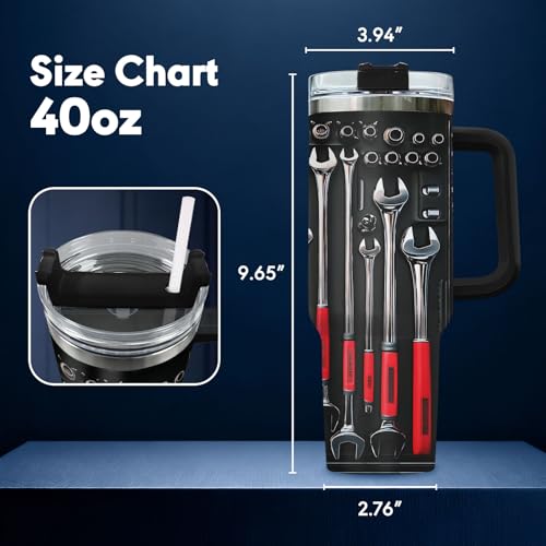 34HD Mechanic Dad Engineer Tools 40 oz Tumbler with Handle, Gift for Papa - color: Mechanic Tool