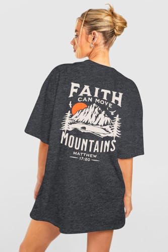 ASTANFY Oversized Tshirts for Women: Deserve Day Shirt Funny Skeleton Shirts Casual Oversized Graphic Tees Tops - color: Grey-faith, size: Small