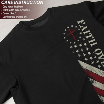 Faith Over Fear Shirt Men, Christian Shirts for Men - color: Ds03-black, size: Medium