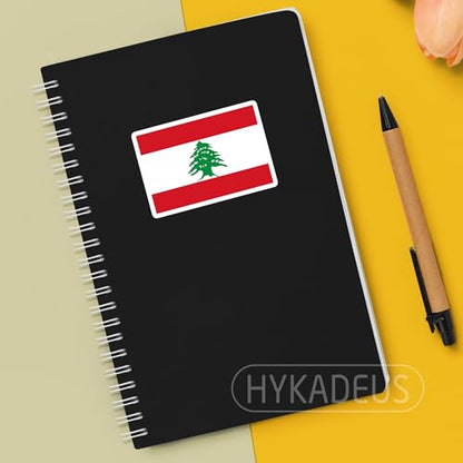 (3Pcs) Lebanon Flag Stickers – Lebanese National Flag Vinyl Decals, 3" x 2" - color: Lebanon