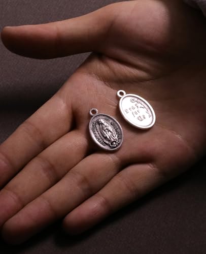 COTTVOTT Saint Therese of Lisieux/Saint Mother Teresa of Calcutta/Divine Mercy Jesus/Mater Dolorosa Patron Saint Medal Charm Pendant for DIY Rosary Necklace Bracelet Jewelry Making Part - color: 30pcs-Our Lady of Guadalupe