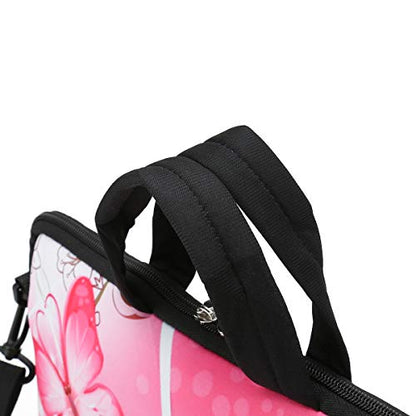 RICHEN 10 inch Messenger Bag Carrying Case Sleeve with Handle Accessory Pocket Fits 7 to 10-Inch Laptops/Notebook/Kids tablet (7-10.2 inch, Pink Butterfly) - color: Pink Butterfly, size: 7-10.2 inch