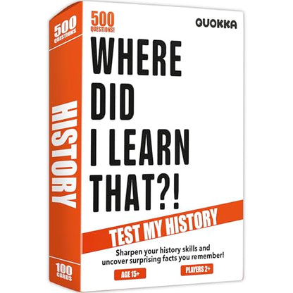 Trivia Card Games for Adults — Family Board Games for Teens and Adults - color: 4. History