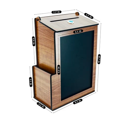 Shumei Lockable Box for Voting Suggestions Opinions and Tips - Wooden, Ideal for Offices Community Centers Bars and Banquet Halls