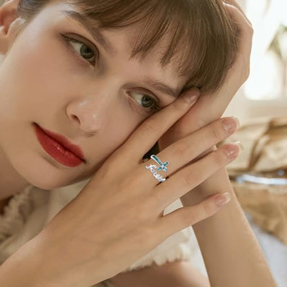 Cross Rings 925 Sterling Silver for Women Christian Religious Jewelry Faith Gifts for Mom Wife Girlfriend Her - color: White-10