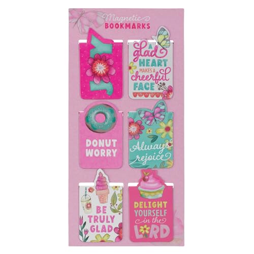 Christian Art Gifts Cute Magnetic Bookmark Set with Bible Verses - color: Sprinkled With Joy