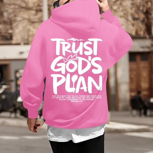 Christian Hoodies for Men Jesus Hoodie Religious God Sweatshirts Faith Bible Verse Sweatshirt Inspirational Pullover - color: Pink, size: Small
