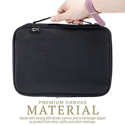Divinity Boutique, Canvas Bible Case - Black Bible Cover for Men and Women - for Compact, X-Large and XX-Large Books - size: Extra-Large