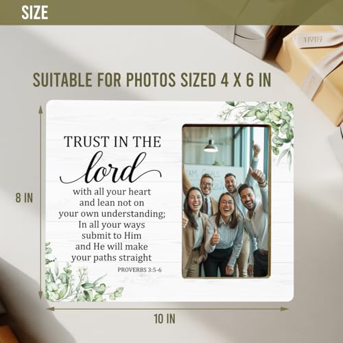 Christian Gifts Picture Frame for Faith, Trust in the Lord Gifts Picture Frame for Women Men - color: Trust
