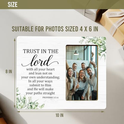 Christian Gifts Picture Frame for Faith, Trust in the Lord Gifts Picture Frame for Women Men - color: Trust