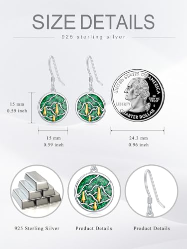 Dorunmo 925 Sterling Silver Mustard Seeds Dangle Earrings for Women Mountains Earrings Hypoallergenic Christmas Jewelry Gifts for Women - style: Mountain Aurora