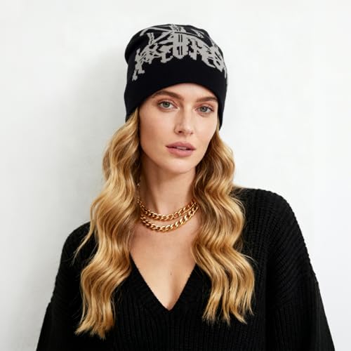 4Pcs Y2k Beanie Winter Knitted Hat Warm Graphic Cap for Women Men - color: N-7