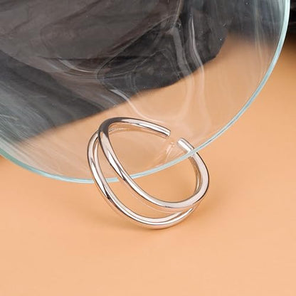 Handmade Rings 925 Sterling Silver Band Ring Adjustable Open Knuckle Rings Thumb Ring Statement Rings for Women Minimalist Jewelry - color: Pattern 6
