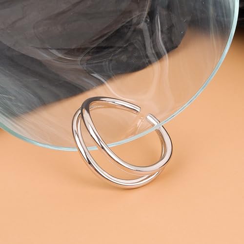 Handmade Rings 925 Sterling Silver Band Ring Adjustable Open Knuckle Rings Thumb Ring Statement Rings for Women Minimalist Jewelry - color: Pattern 6