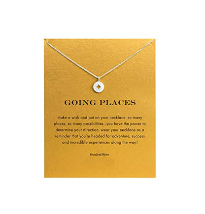 Baydurcan Silvery Necklace for Women Pendant Chain Friendship Necklace Gift - style: compass s