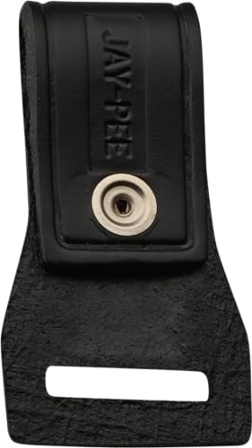JAY-PEE Two-Way Radio Microphone Holder Epaulet Shoulder Leather Mic Clip - color: brass