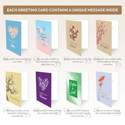 Box of Sympathy Cards with Envelopes - 24 Unique Designs, 4×6" - color: Unique