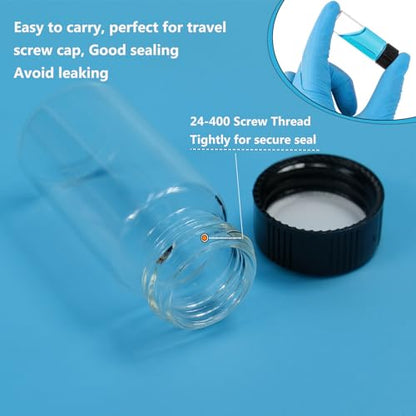 PEKYBIO 20 PCS 20ML Clear Small Liquid Sample Glass Vials with Screw Caps - size: 20 ml (20 pieces)
