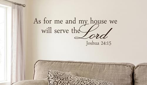 Picniva As for Me and My House Wall Decal 8x20 Christian Scripture Art - color: Black, size: 8'' X 20''