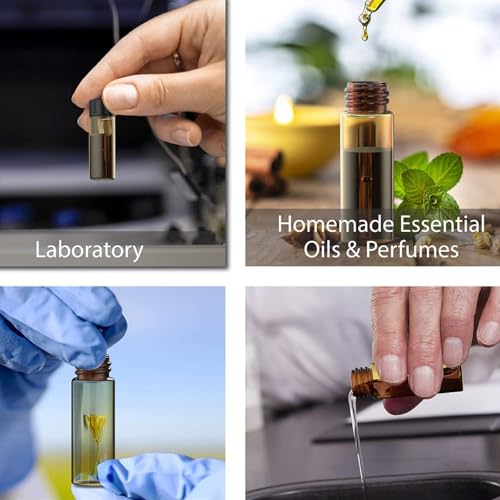 FOUR E'S SCIENTIFIC 1 Dram Amber Glass Vials, 4ml Sample Vials 100 Pack - size: 4ml Amber