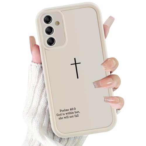 Jesus Phone Case for Samsung Galaxy S25 5G, Aesthetic Christian Bible Verse Cross Pattern, Trendy Design for Women Girls Men, Shockproof Soft Silicone Cover for Samsung S25 6.2", White - color: White, size: Samsung Galaxy S25 5G
