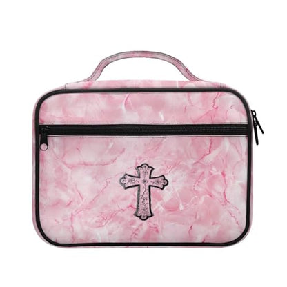 Bible Cover Church Carrying Book Case Polyester Bible Protective with Pen Slots and Zippered Pocket Customizable - color: Metal Cross