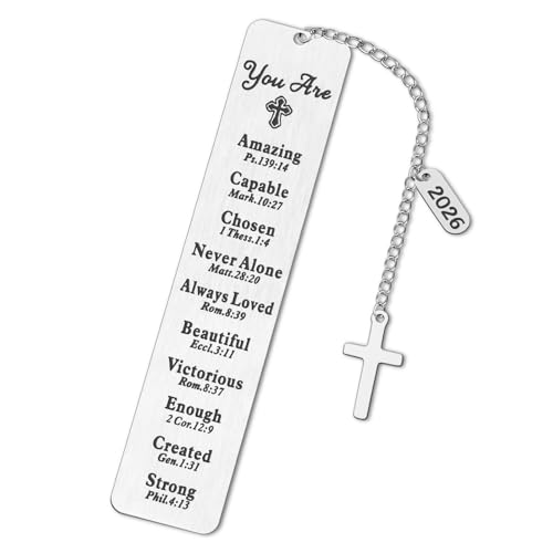 Bible Bookmark, Kaluofan 2026 Christian Bookmarks for Women, Bookmarks for Women, Baptism Gifts for Girl, First Communion Gifts for Girls, Back to School Coming of Age Gifts, Graduation Gifts