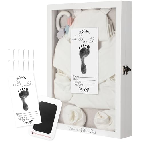 Jetec 12 x 16 Baby Shower Shadow Box Keepsake Frame, White - color: White
