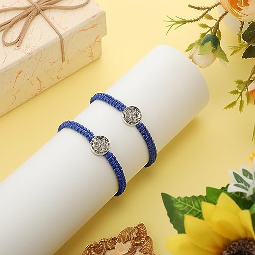 Fumete 2 Pcs Saint Benedict Medal - color: Blue