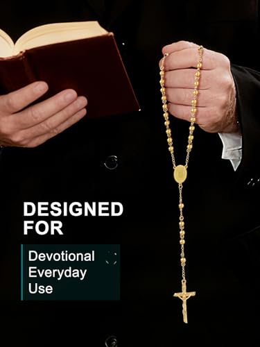 Supcare Rosary for Men Women Catholic Necklace Rosary Beads Customized - color: A03-Virgin Mary Yellow
