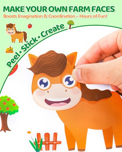48 Farm Animal Make-a-Face Sticker Sheets for Kids - style: Farm Fun