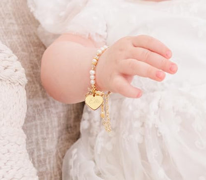 Cherished Moments Baptism to Bride Bracelet .925 Silver or 14K Gold-Plated - color: Gold Heart