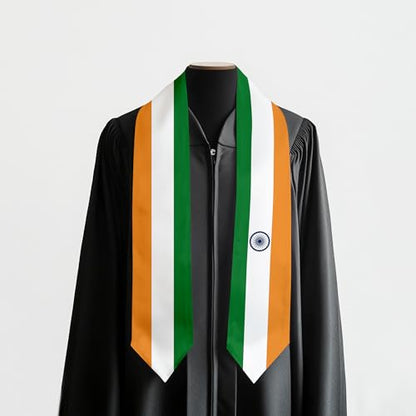 Graduation Satin Sash Scarf 72" Stole - color: India Flag