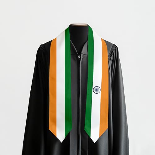 Graduation Satin Sash Scarf 72" Stole - color: India Flag