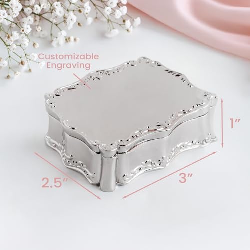 Cherished Moments Personalized First Communion Rectangle Jewelry Box - color: Silver Communion