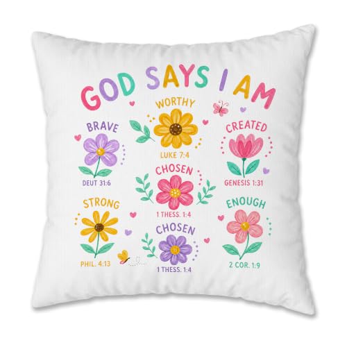 God Says I Am Christian 18x18 Pillow Cover - color: God Says I Am